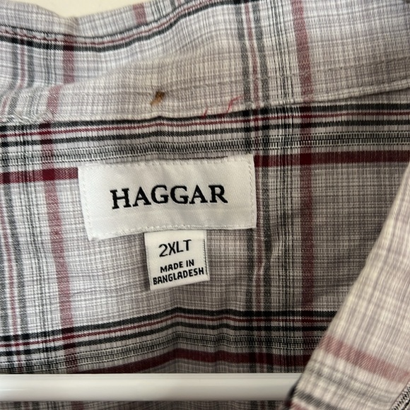 Haggar Casual Button Down Gray 2XLT - Picture 2 of 2
